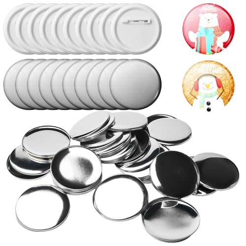 Lot de 100 badges vides en métal de 58 mm pour machine à boutons - Accessoires de fabrication de...