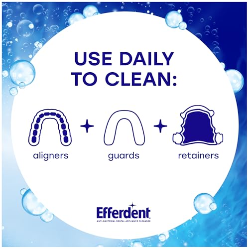 Image of Efferdent Retainer Cleaner Tablets for Aligners, Mouth Guards & Night Guards, Clean & Bright, 120 Count, 3-Minute Daily Retainer Cleaner, Tough Stain & Odor Remover for Dental Appliances