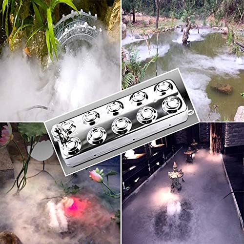 10 Heads Industrial Ultrasonic Mist Maker- Fogger Air Humidifier Accessories Fountain Pond Atomizer Greenhouse Hydroponics (10 Head)