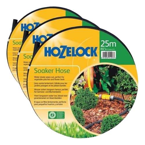 Image of HOZELOCK - Porous Hose 25 m : Microporous Hose for Economical Watering, Without Wasting Water. Ideal for Flowerbeds, Vegetable Gardens and Greenhouses: Ready to Use [6764P0000] (Pack of 3)