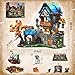 INSOON Medieval Garrison Outpost House Building Set with Lights, 1747 PCS Middle Age Border Post Building Block Kit with Blacksmith & Stable, Collectible Home Decor Model for Adults Teens Boys Age 12+
