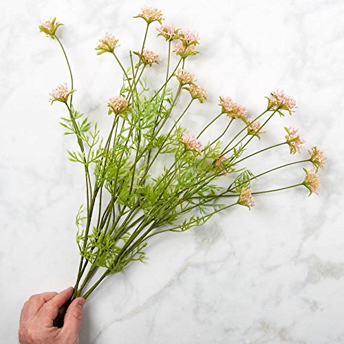 Factory Direct Craft Vinyl Artificial Light Pink Yarrow Wildflower Bush for Indoor or Outdoor Decor