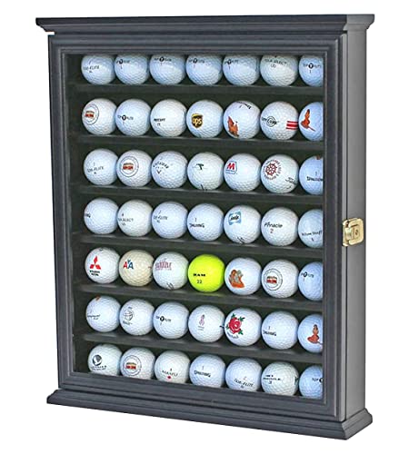 DisplayGifts 49 Golf Ball Display Case Cabinet Wall Rack Holder...