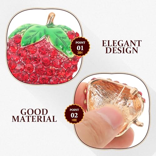 Broche fraise strass incrusté épingle à revers pour robe de soirée et accessoires de mode chics