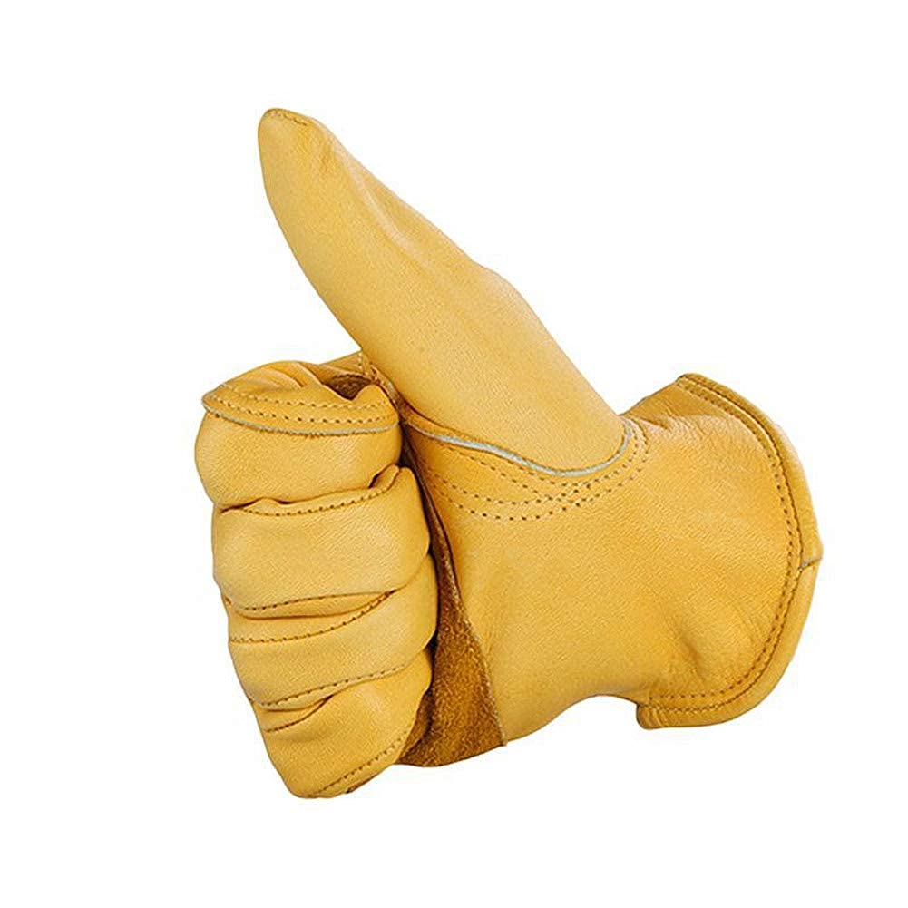 hixswnu Guanti da Giardinaggio Impermeabili Resistenti al Taglio da Uomo, Guanti da Lavoro in Pelle antispina, protettivi durevoli per attività in Giardino e all'aperto