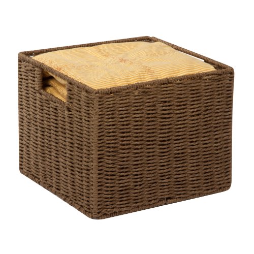Honey-Can-Do Sto-03567 Parchment Cord Crate With Handles, Brown, 12.2 X 13 X 10 Inches #TOP24