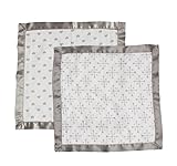 Bacati - Love Muslin 2 Pc Security Blankets (Love/Hearts, Grey)
