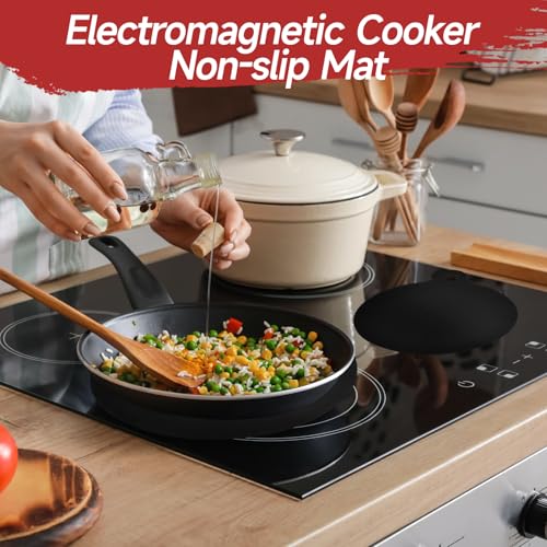 Induktionsmatte Silikon, 0.7mm Induktionskochfeld Schutzmatte Set - bis 300°C Beständig, 3 Größen Induktionsschutzmatte, Kratzfest & Leicht zu Reinigen (3 Stück)