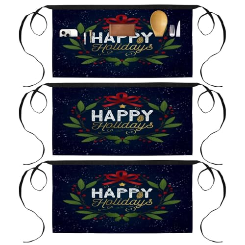 Tablier court de chef pour cuisine et pâtisserie lors des fêtes de Noël