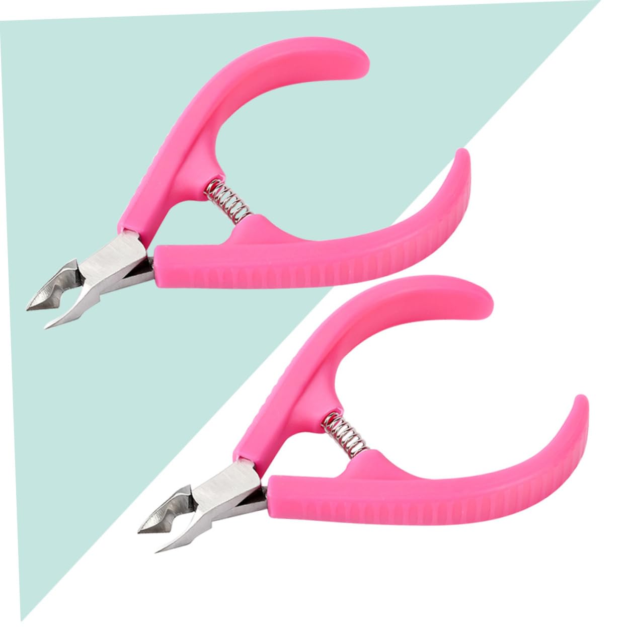 FRCOLOR 6pezzi Pinze Per Cuticole Plastica Con Manico Antiscivolo Per Manicure e Pedicure Rosa Strumento Professionale Per Rimuovere La Morta Salone e Casa