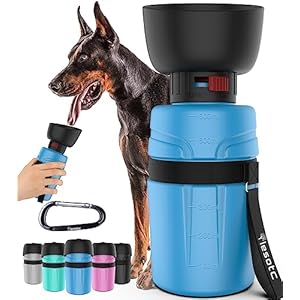 lesotc Portable Dog Water Bottle, Dog Travel Water Bottle, Leak Proof Dog Water Bowl Dispenser, Collapsible Pet Water Bottles for Dogs Essentials, Walking, Hiking Gear, On The Go, Traveling, BPA Free