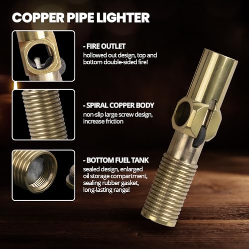 Encendedor Vintage Trench de Cobre Recargable miniatura 3