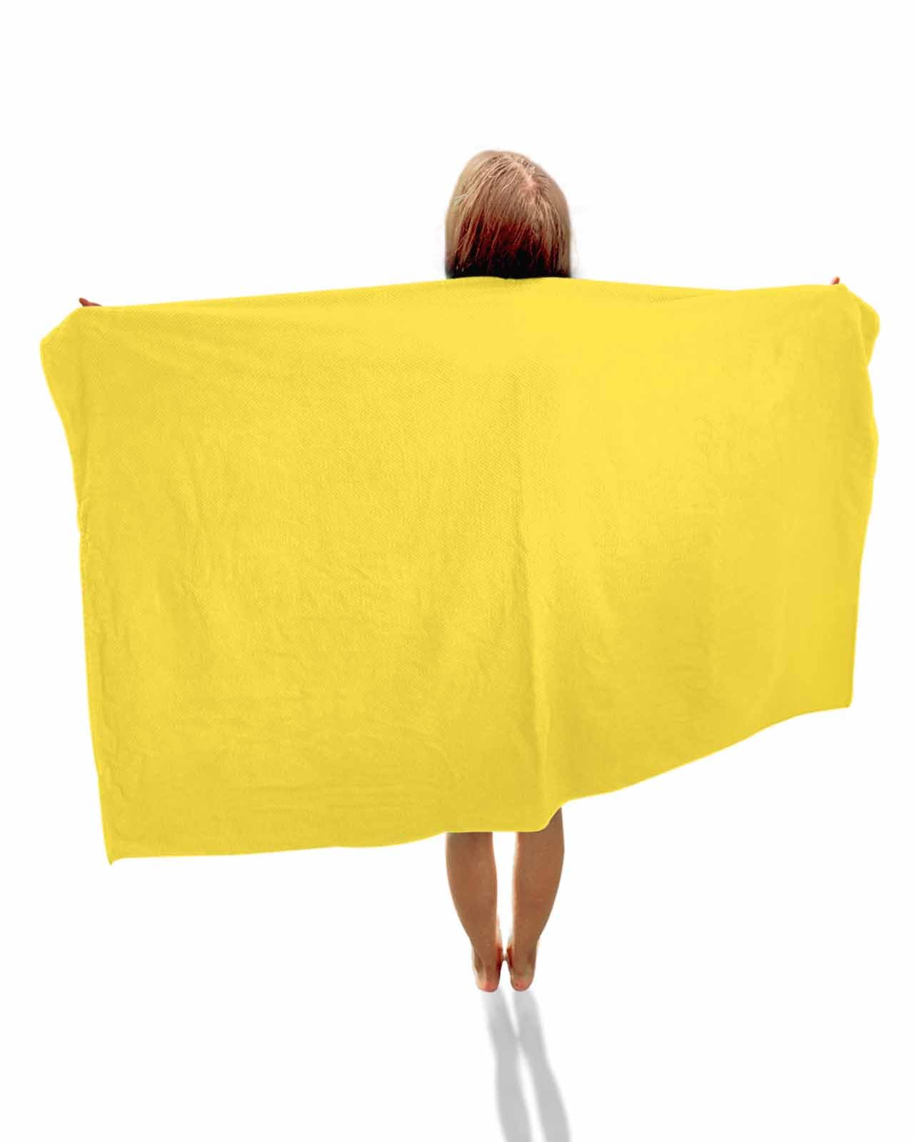 ALAGEO Beach Towels Bright Yellow Large Beach Towels Oversized 35x70 Solid Color Lightweight Travel Towel,Soft Beach Bath Towel Swim Towels