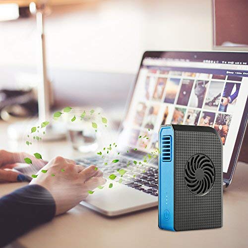Skyocean Small Personal Fan with 6000mAh power bank, Mini Battery USB Desk Fan with Portable Charger Best using in Travel Office School Kitchen outdoor sport Camping Equipment (Black)