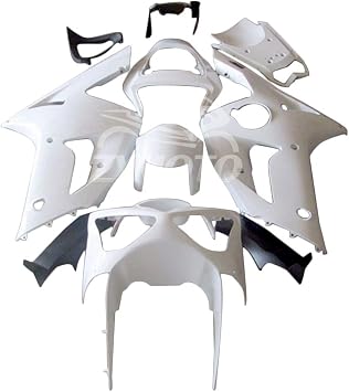 Motorcycle Fairing Kit Compatible with Kawasaki Ninja ZX6R ZX636 2003 2004,ABS Plastics Bodywork Fairings Unpainted,Pieces/kit 10