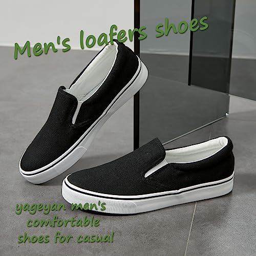 yageyan Mens Slip on Sneakers Loafers Shoes Canvas Black Shoes Canvas Blue Casual Fashion Shoes4