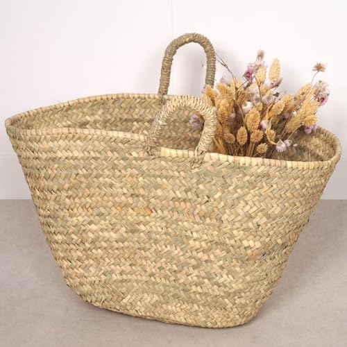 Bohome Living - Panier Cabas en Osier avec Anses à main, Sac de Plage et Marché, Fabriqué à la Main – vue 2