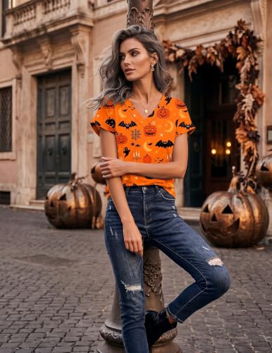 Zeagoo Womens Summer Tops Rolled Short Sleeve Shirts Dressy Casual Blouses - Image 4