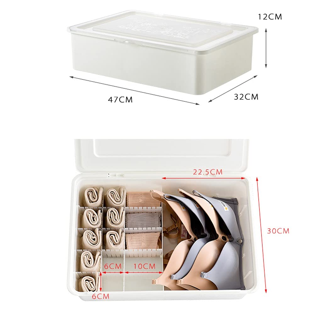 Boîte de Rangement Organisateur de Rangement pour Chaussettes Soutien-Gorge sous-vêtements Organisateur de tiroir Organisateur de Rangement de Placard (A 32 * 12 * 47CM)