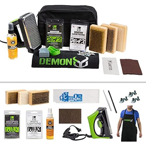 DEMON UNITED Ski and Snowboard Wax Kit- Travel Edition - Includes 110-220v Iron, Wax and Base Cleaner