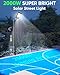 2000W Solar Street Lights Outdoor 20000LM 380PCS LED Commercial Parking Lot Lights Dusk to Dawn Waterproof Solar Security Flood Lights with Motion Sensor and Remote for Yard Warehouse Garage Driveway
