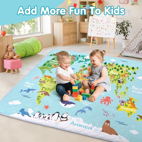 Tapis d'éveil bébé lavable en machine et antidérapant de 2cm - 5