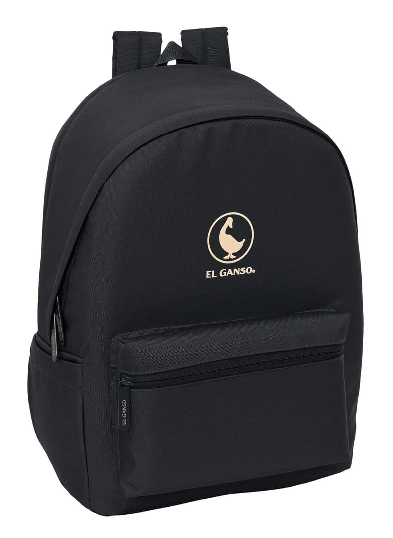 Safta | Mochila Escolar Doble para Portátil 15,6″ + USB El Ganso Basics Antracita, Antirrobo Trasero Acolchado para Tablet 11″, Espalda Ergonómica, Base Acolchada, Gran Capacidad, Medidas 31x18x44 cm