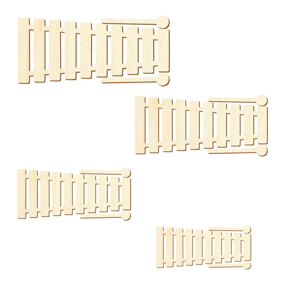 Xilofono in legno con bacchette, decorazione fai da te, 5-50 cm, dimensioni: 9 cm, confezione da 50 pezzi