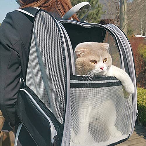 Hunderucksack bis 10kg, Tragbare und Faltbare Katzenrucksack, Atmungsaktive und Leichte Hunderucksack, Haustier Reiserucksack, Geeignet für Katzen und Hunde und Andere Kleine Haustiere