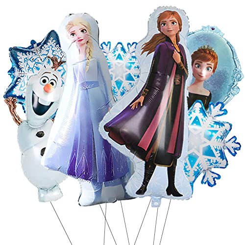 BOBORO 7 Pcs Princesse Ballons décorations de fête d'anniversaire Bleu Princesse hélium Ballons Filles Anniversaire fête décors Cover