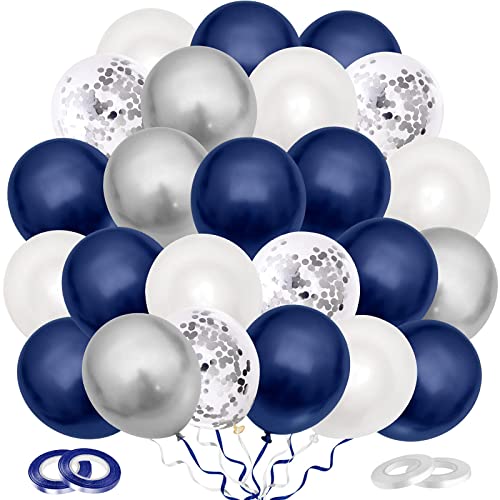 62 Stück Blaue Luftballons Set - Glitzer Ballons 12 Zoll Für Baby Shower & Partys