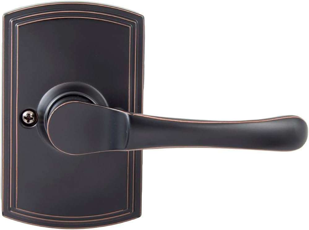 Delaney Callan Hardware Artino Dummy Door Handle, Fits Door 1-3/8 to 1-3/4 in. Thick, Edged Oil Rubbed Bronze – Reversible Left/Right-Handed Decorative Door Lever–Easy to Install Pull with No Latch
