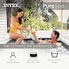 INTEX PureSpa Greystone Deluxe 4 Person Square Inflatable Hot Tub, Bubble Massage Spa Set, Energy Efficient & Saltwater Compatible (Cell Not Included), 69 in x 28 in