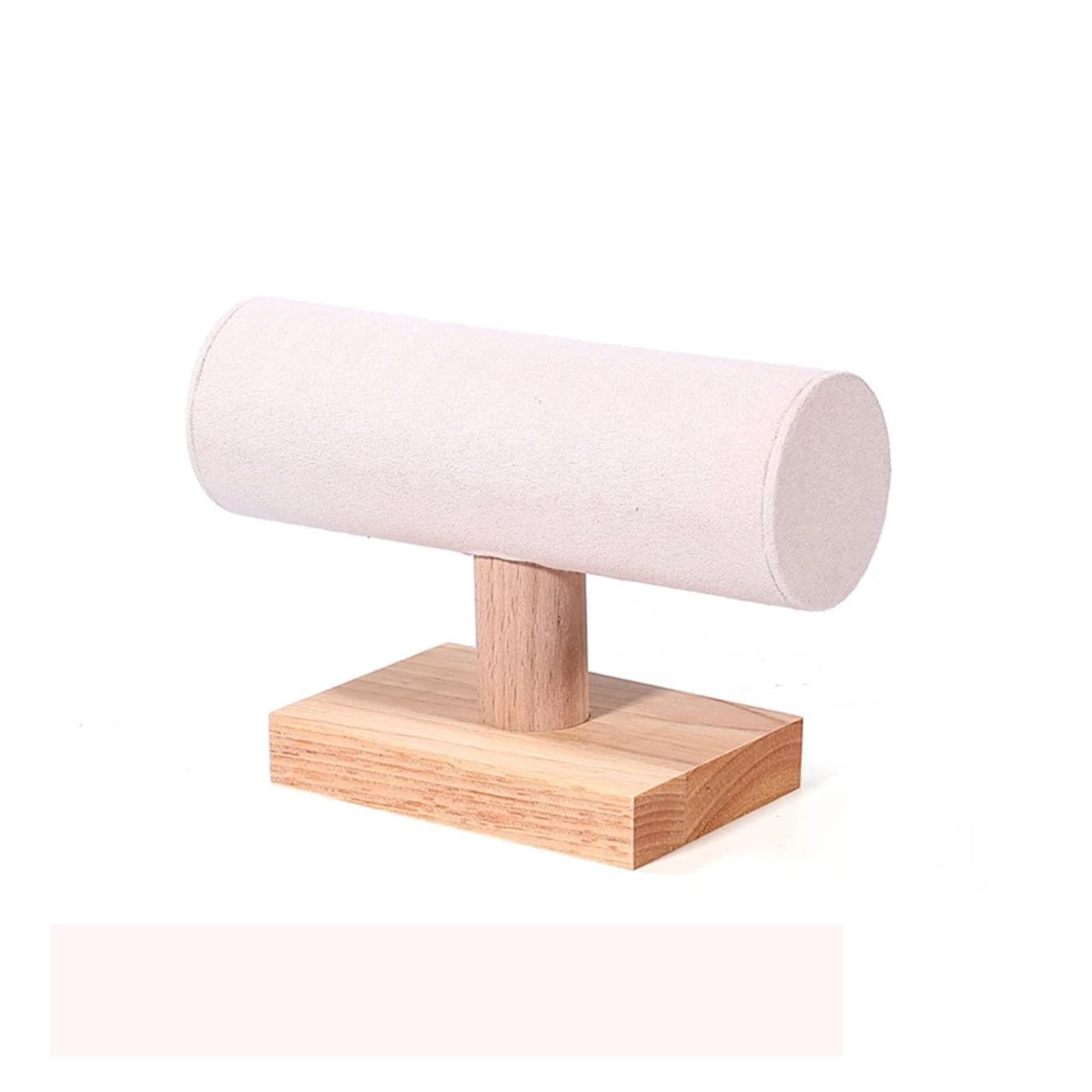 XPJYUA Watch Stand Multifunction Fashion Wooden Bracelet Display Rack Watch Storage Single Layer Shaped Jewelry(Beige)