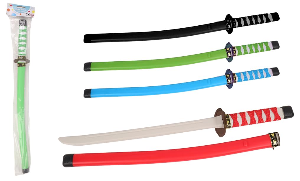 FLYPOP'S - Épée Ninja - Accessoires de Déguisement - 183035 - Couleur Aléatoire - Plastique - Samourai - Jouet Enfant - Carnaval - Costume - 60 cm - À Partir de 3 Ans