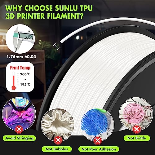 Filamento TPU Flexible 1.75mm - Precisión Dimensional ±0.03mm, Material de Impresión 3D Duradero, Bobina 0.5kg, 165 Metros, TPU Verde. - Fernando Cortés