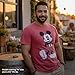 Disney mens Full Size Mickey Mouse Distressed Look T-shirt T Shirt, Red Heather, X-Large US