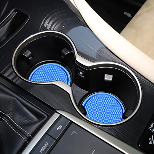 Singaro Car Cup Coaster, 4Pcs Universal Non-Slip Cup Holders Embedded In Ornaments Coaster, Car Interior Accessories, Blue #TOP3