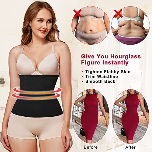 Micohpkle Waist Trainer For Women Postpartum Belly Band Wrap Belt C-Section Recovery Tummy Control Waist Cincher Body Shaper (Medium, Black) #TOP1