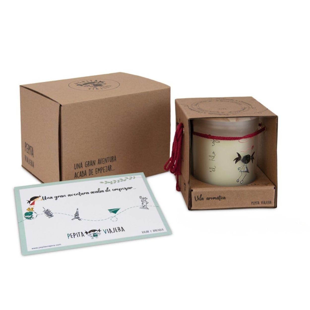 Pack Regalo Leyenda del Hilo Rojo, Taza Cerámica 380 ml + Vela de Soja Aromática + Set Pulseras con Lámina Ilustrada, Detalle Romántico para Pareja o Amistad