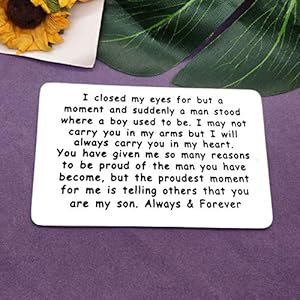 Vadaka Metal Wallet Insert Card Gift From Mom to My Son Inspirational Gift Encouragement Birthday Graduation Wedding Gift Mom to Son Inspirational Card Vadaka Metal Wallet Insert Card Gift From Mom to My Son Inspirational Gift Encouragement Birthday Graduation Wedding Gift Mom to Son Inspirational Card