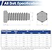 MroMax 10Pcs M8 x 70mm Hex Head Screws Bolts, 304 Stainless Steel 18-8, Fully Threaded, External Hex Drive, for Mounting Chair, Handles, Rail, Pump, Wheels, Antenna Parts, Boat and Plastic Bumpers