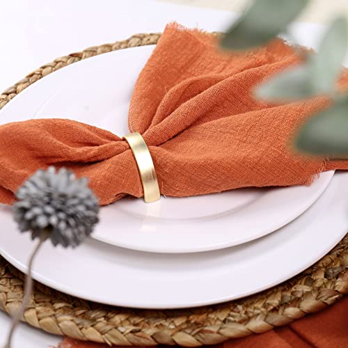 Handmade Cloth Napkins 100% Cotton Napkins,Delicate Cloth Napkins With Fringe Set Of 6,18 X 18 Inch Reusable Soft Napkins For Dinner,Party,Weddings,Christmas,Thanksgiving Day,Halloween(Orange)… #TOP2