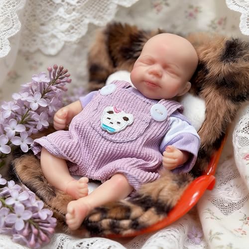 Muñeca de silicona realista 15 cm para niños miniatura 6