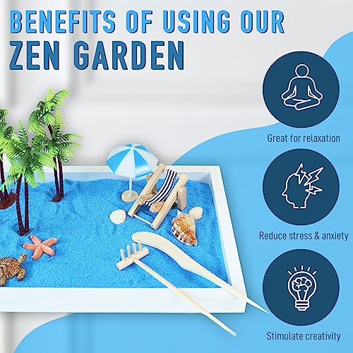 Zen Garden para mesa – Kit de areia Zen Garden, palmeira artificial, ancinhos e acessórios – Decoraç