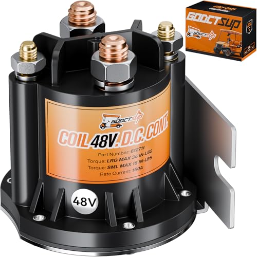 GODCTSUP Golf Cart 48V Solenoid for EZGO TXT Electric 2010-UP and All 48V MPT 800/1000 Vehicles Golf Cart, Replace EZGO TXT Starter Solenoid Relay OEM# 612711