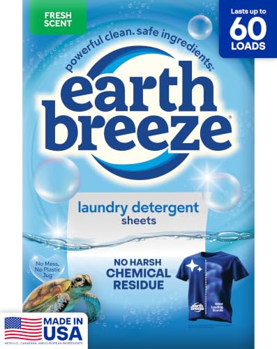 Earth Breeze Laundry Detergent Sheets Fresh Scent 60 Loads