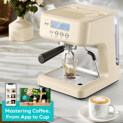 Image of CASABREWS Ultra Espresso Machine, Barista Espresso Coffee Maker for Home | LCD Display, Custom Brew Temp, Latte & Cappuccino Machine, 20-Bar Italian Pump, Powerful Steam Wand, 73oz Removable Tank