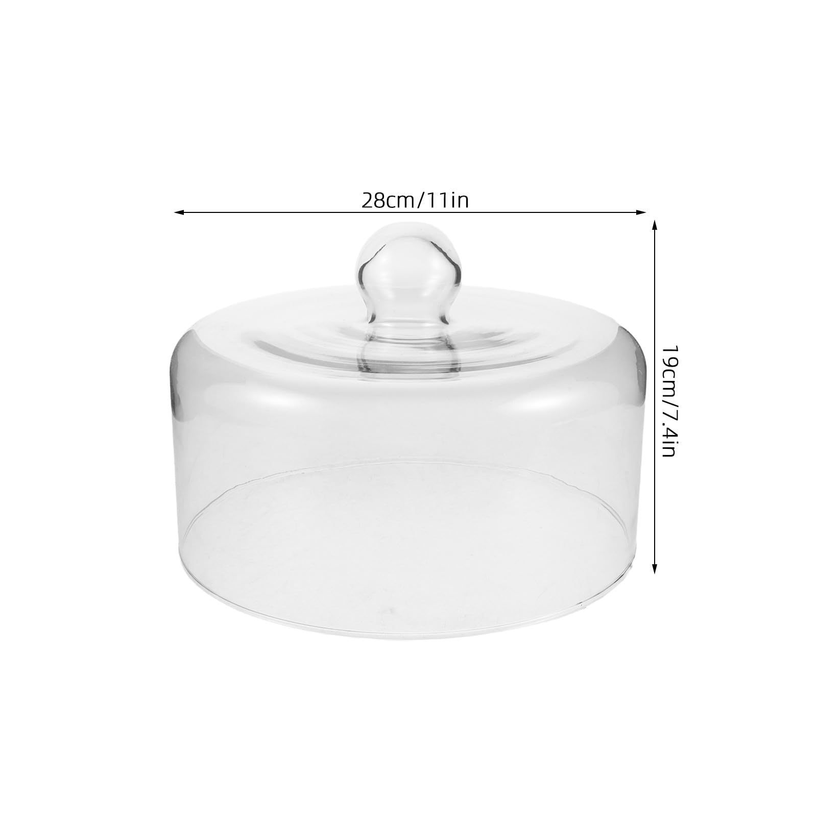 BETOOKY Coperchio in Vetro a Cupola per Microonde Alto 19 Cm con Manico Ergonomico, Adatto per Lavastoviglie e Forno Microonde, per Proteggere i Piatti Durante la Cottura