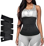 Snatch Me Up Wrap Bandage | Adjust Your Snatch Waist Trimmer | Tummy Wrap Sweat Wraps Waist Trimmer Belt For Women I Belly Body Shape Compression Wrap I Gym Accessories (4M) Black